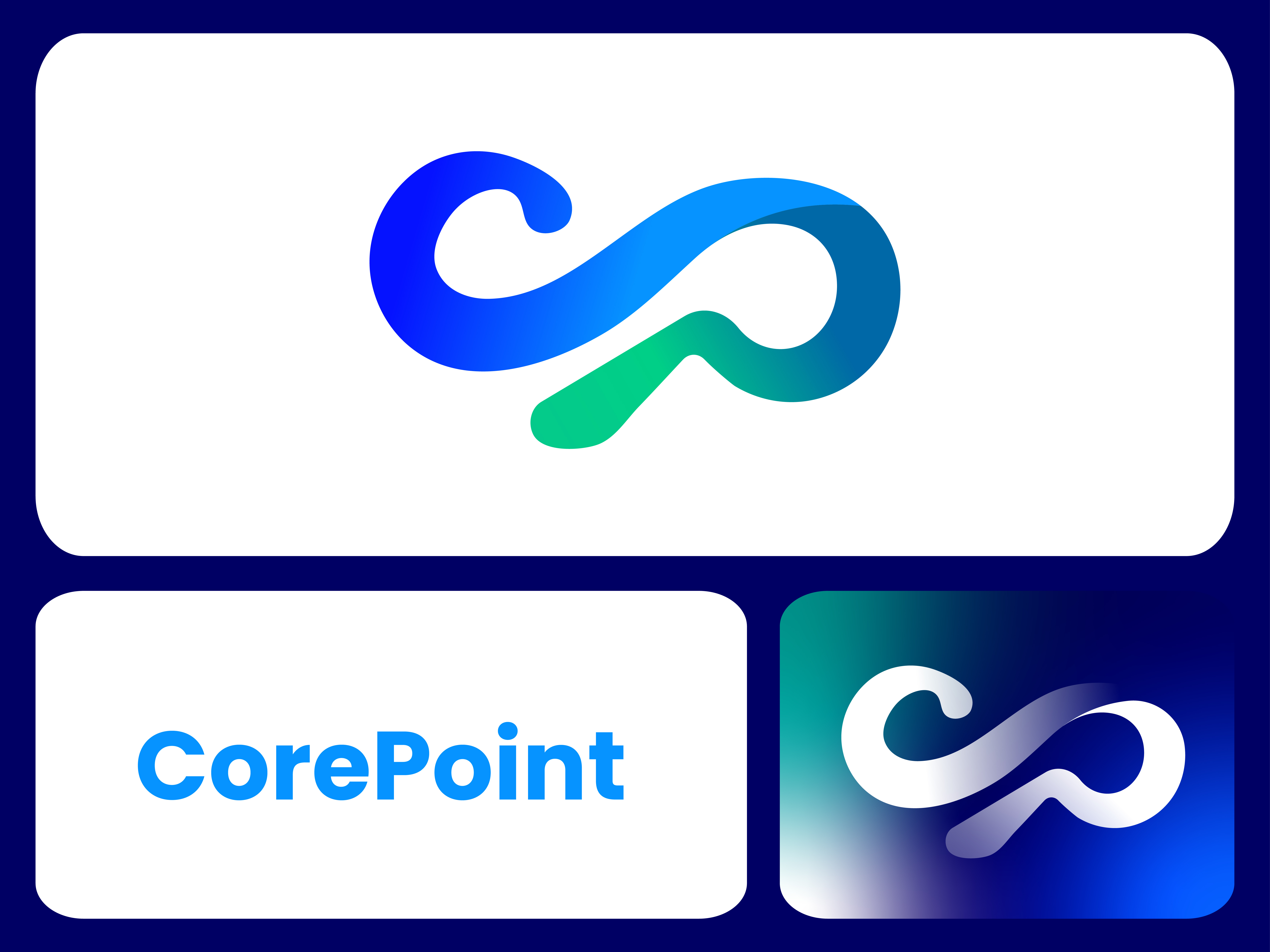 Letter c + letter p + infinity branding colorful combined custom logo designer gradient infinity letter letter c letter p logo tech vector