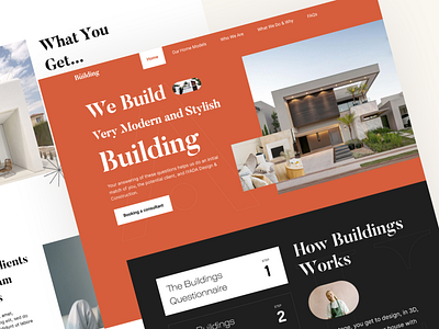 Construction Company Landing page UI exploration architecture building construction design development home interface landing layout minimal modern responsive ui ux web website