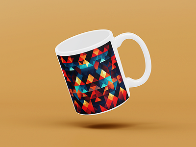 Abstract Triangles Mug branding graphic design