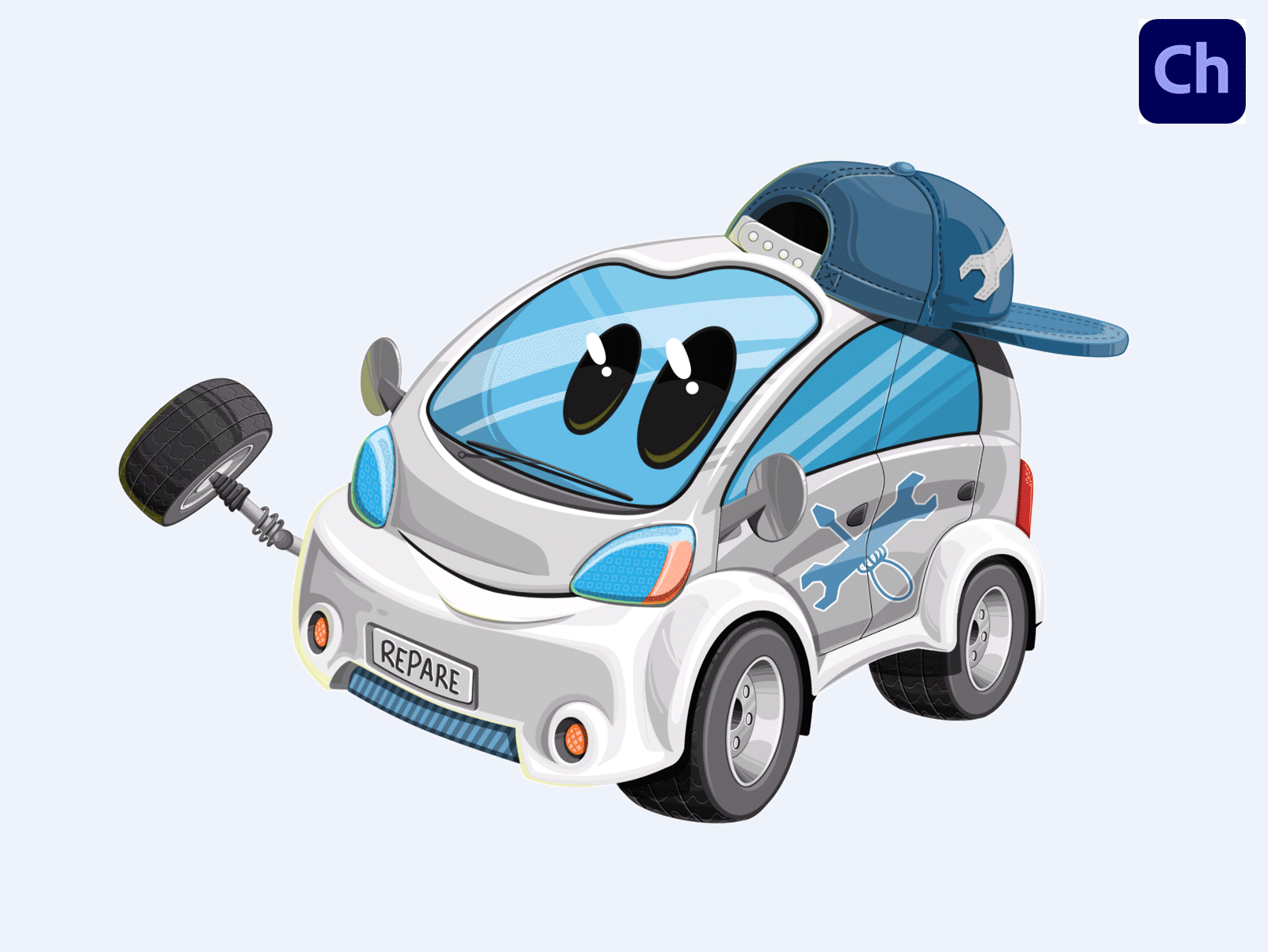 Free Mechanic Car Character Animator Puppet Template adobe character animator animated car animated character animation auto car car character cartoon car character animator character design free animated character free puppet vehicle