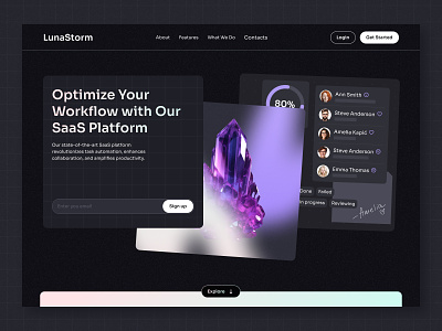 LunaStorm - Website 3d bold card design fintech hero interface saas ui ux web web design website