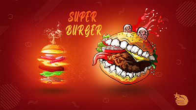 Super Burger Restaurant branding burger graphic design restaurant