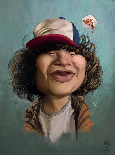 Dustin the toothless art caricature digitalpainting funny illustration painting serial strangerthings