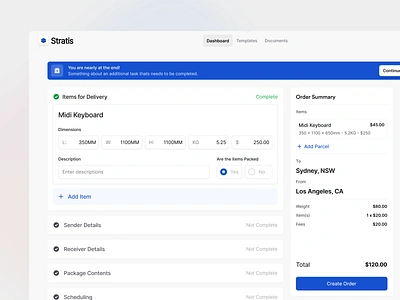 Stratis UI - Package shipping app clean components courier dash design details freight interface logistics minimal modern settings shipping ui ui design ui kit ux ux design web