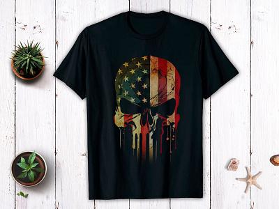 Usa American flag Skull head 4th of july T-shirt 4th of july 4th of july shirt america american flag tshirt clothing custom design graphic tshirt illustration merch by amazon print on demand skeleton head tshirt skull head t shirt t shirt tees trendy shirt tshirt design tshirt store usa flag t shirt usa independence day