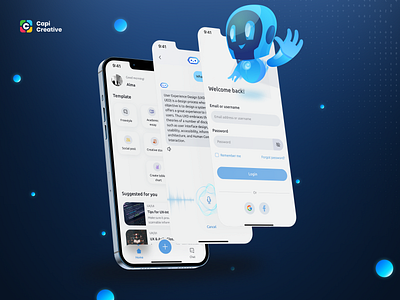 Hippoca - AI Chat Mobile App Design ai app ai chat ai chat app design ai chat design app design chat gpt app design chat gpt design homepage design login page design mobile app mobile app design ui uidesign uiux