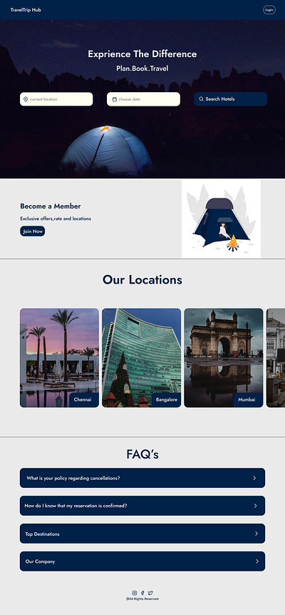 TravelTrip Hub-Hotel Booking WebDesign branding design typography ui ux