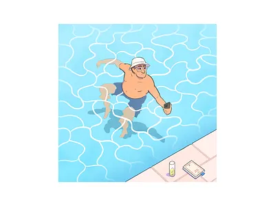 Summertime colour design drawing fashion illustration paris pool style summer swim