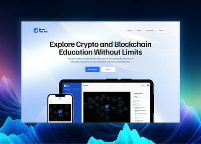 MoonRepublic Landing Page app design app ui blockchain crypto defi landing page mobile design mockup ui web design webapp