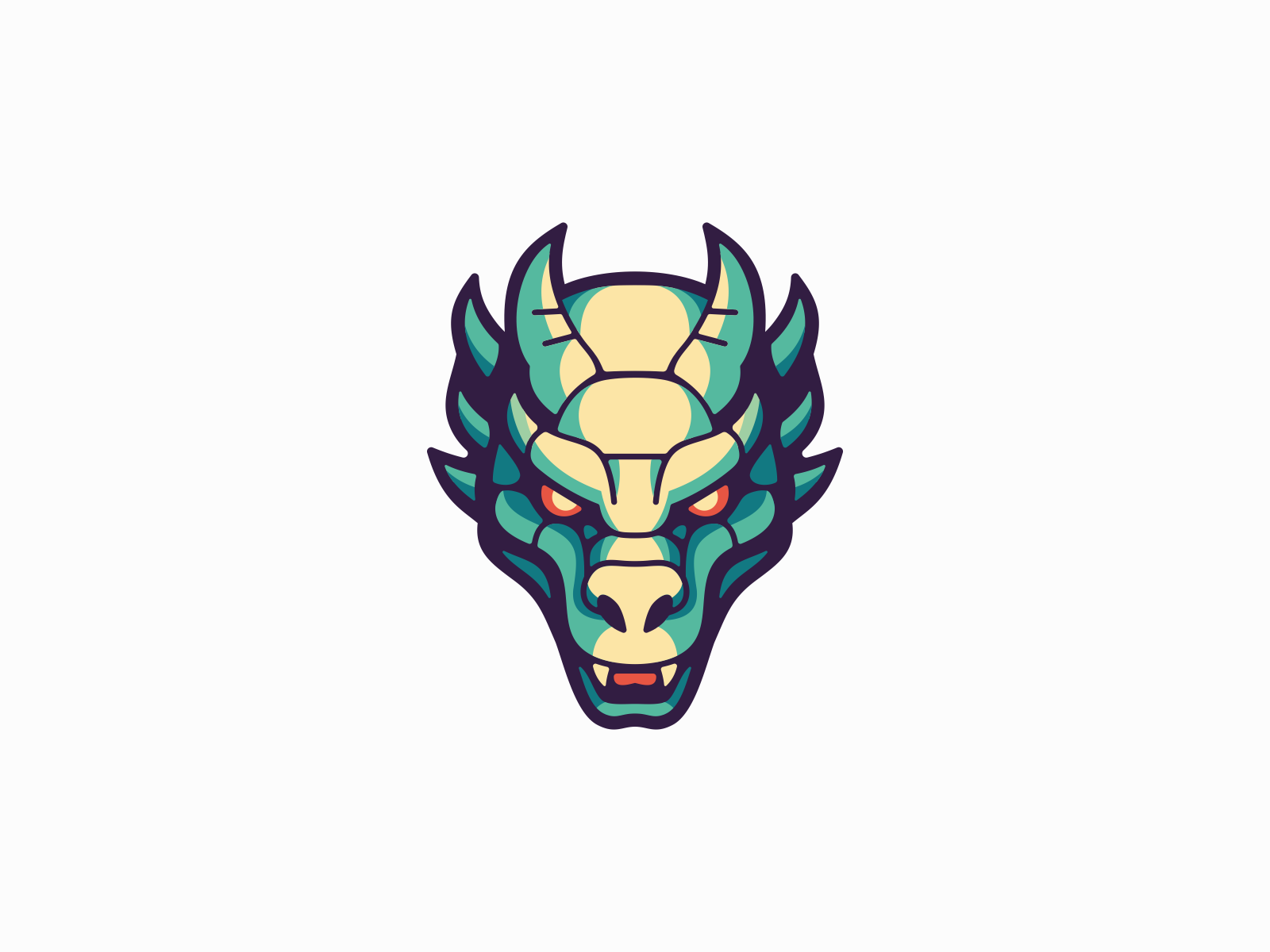 cool dragon heads front