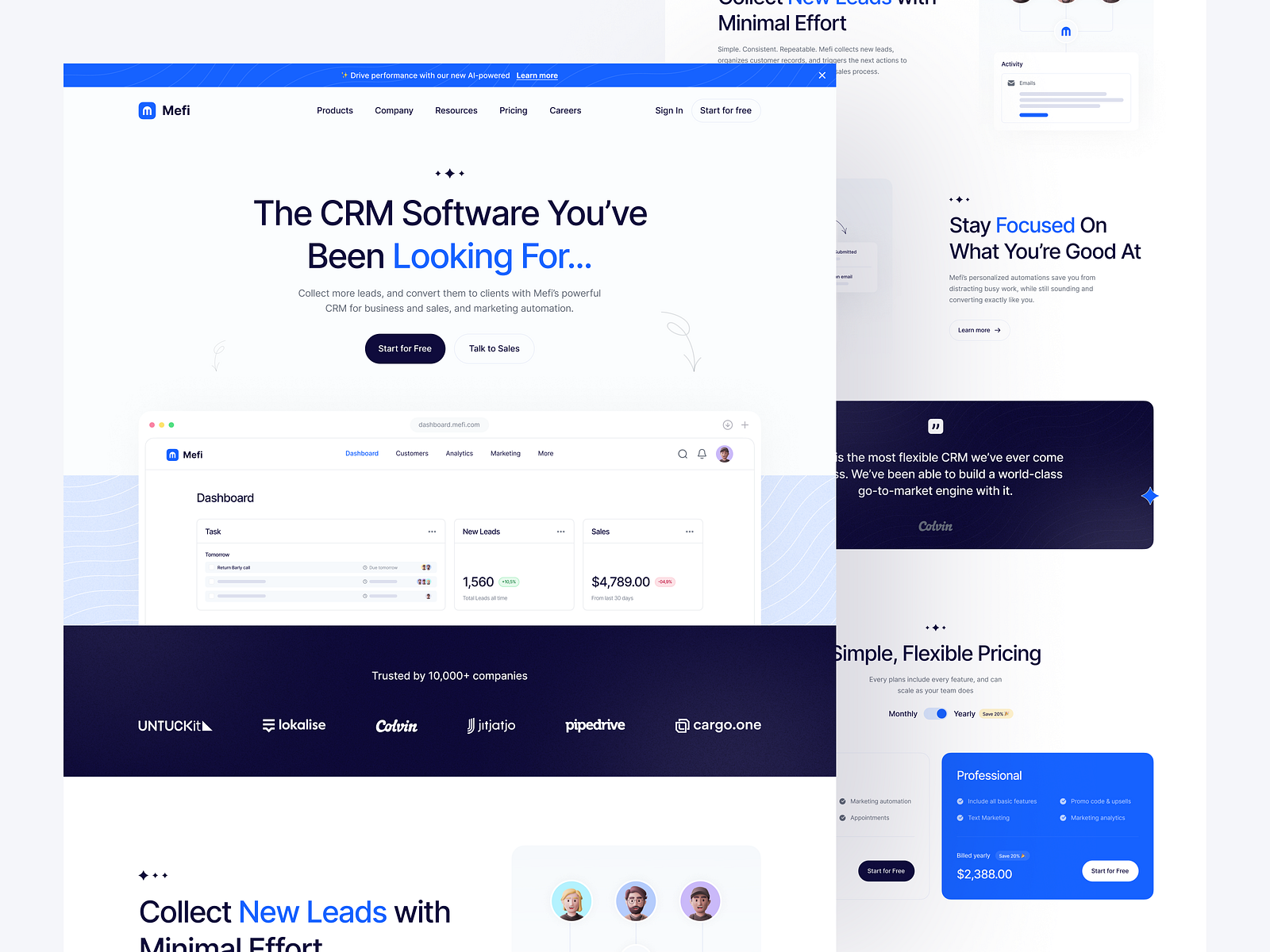 Crm landing page by barly design for dipa inhouse on dribbble