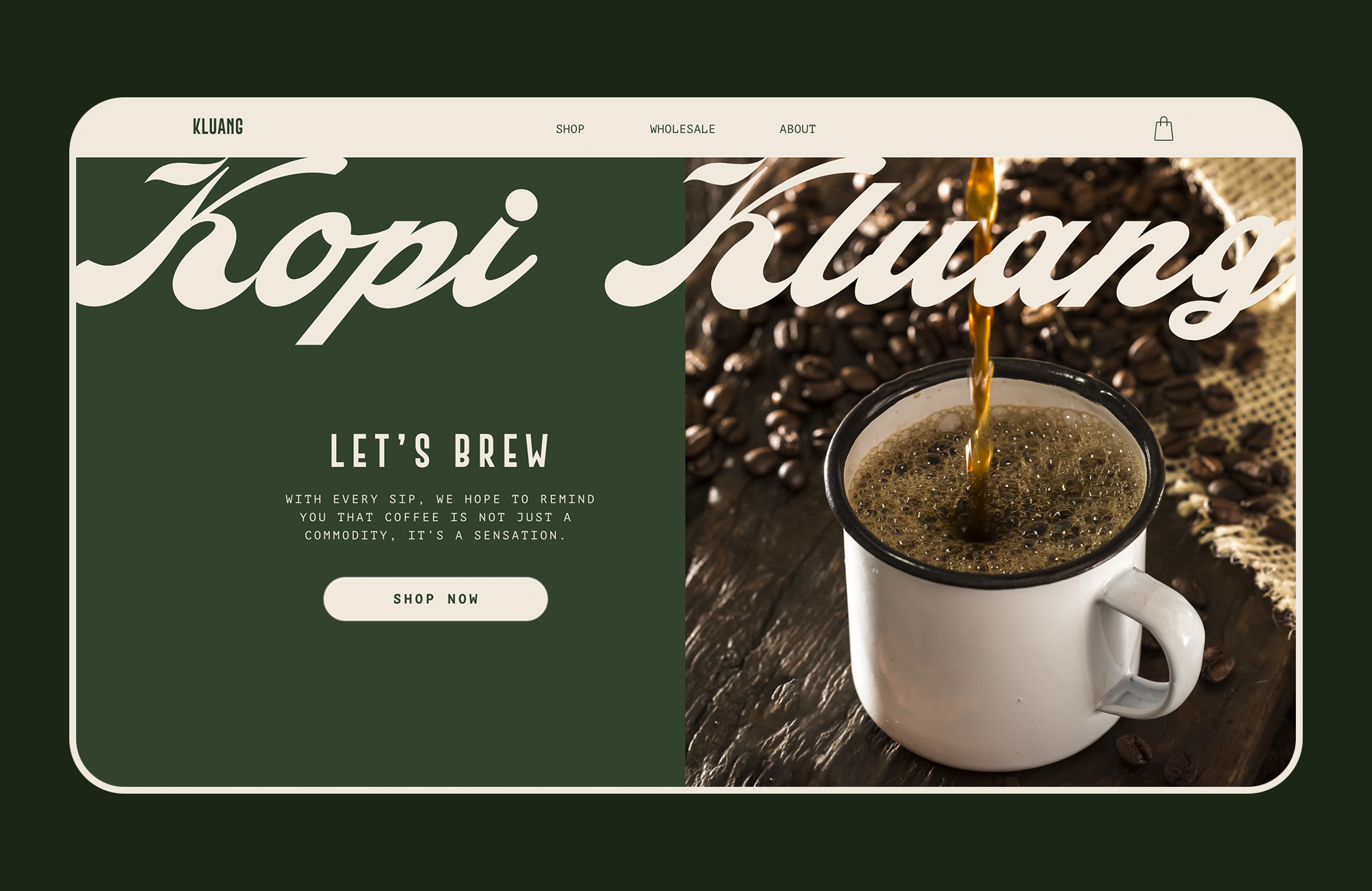 Kopi Kluang design layout typography ui ux visual design web design website