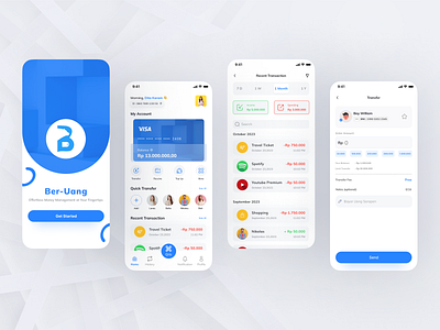 Beruang - Finance App bankingapp blue challenge digitalbanking ewallet finance finance app fintech fintech app fintechdesign mobile design moneymanagement