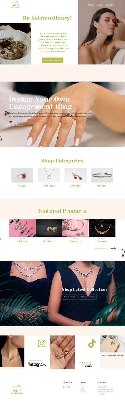 E-commerce Jewelry Website Design branding design design customization figma landing page user interface design web design website website design website design customization wordpress wordpress website