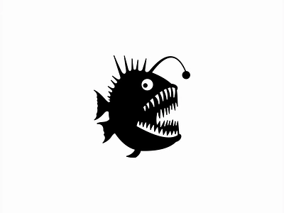 Anglerfish Logo anglerfish animal bacteria branding darkness deep design emblem fish gaming icon illustration logo marine mark mascot ocean scary sports vector