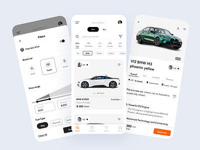 Car Renting Application android app app design auto automation automotive car cartental design ecommerce app ios app design mobie app design rent ui