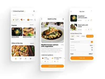 Food Delivery Mobile App app app design application design cart clean delivery delivery app delivery service food food and drinks food app ios marketplace mobile app mobile design order restaurant app uiux design