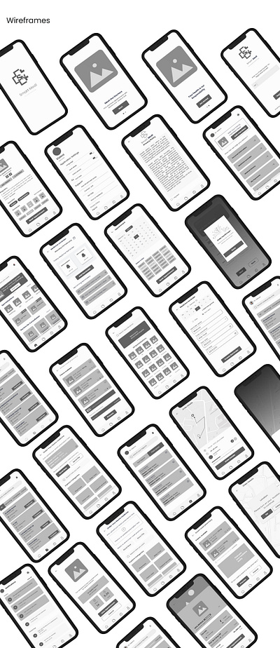 Wireframes app ui ux