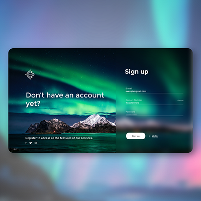 Sign Up Page for #Wanderlust branding graphic design ui