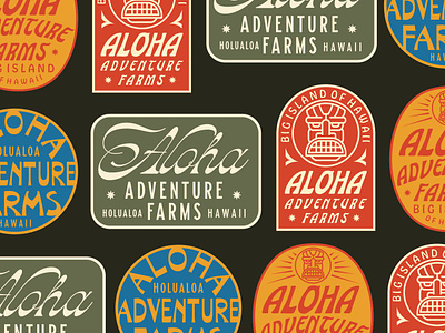 Badges adventure badge badge design badges branding farms geometric hawaii line lineart logo minimal monoline outdoor patch sticker tiki typography ui vintage