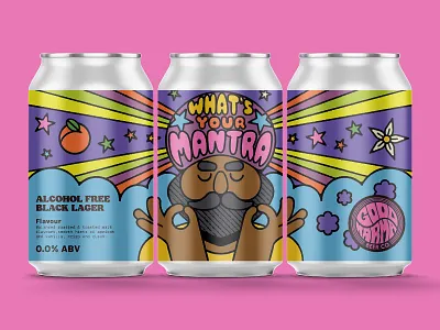 Good Karma Beer Co - Craft Beer Label for What’s Your Mantra? apricot beer label character character design craft beer illustration inkygoodness inkygoodness collective make your mark mantra meditation mindfulness pop art procreate psychedelia psychedelic seventies sixties spirituality vanilla