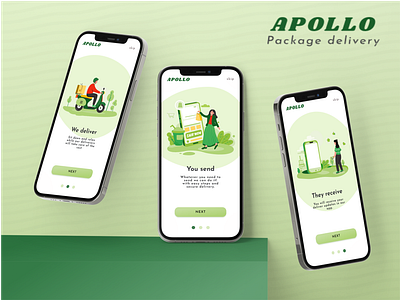 Apollo - Package delivery app design figma mobile onboarding ui