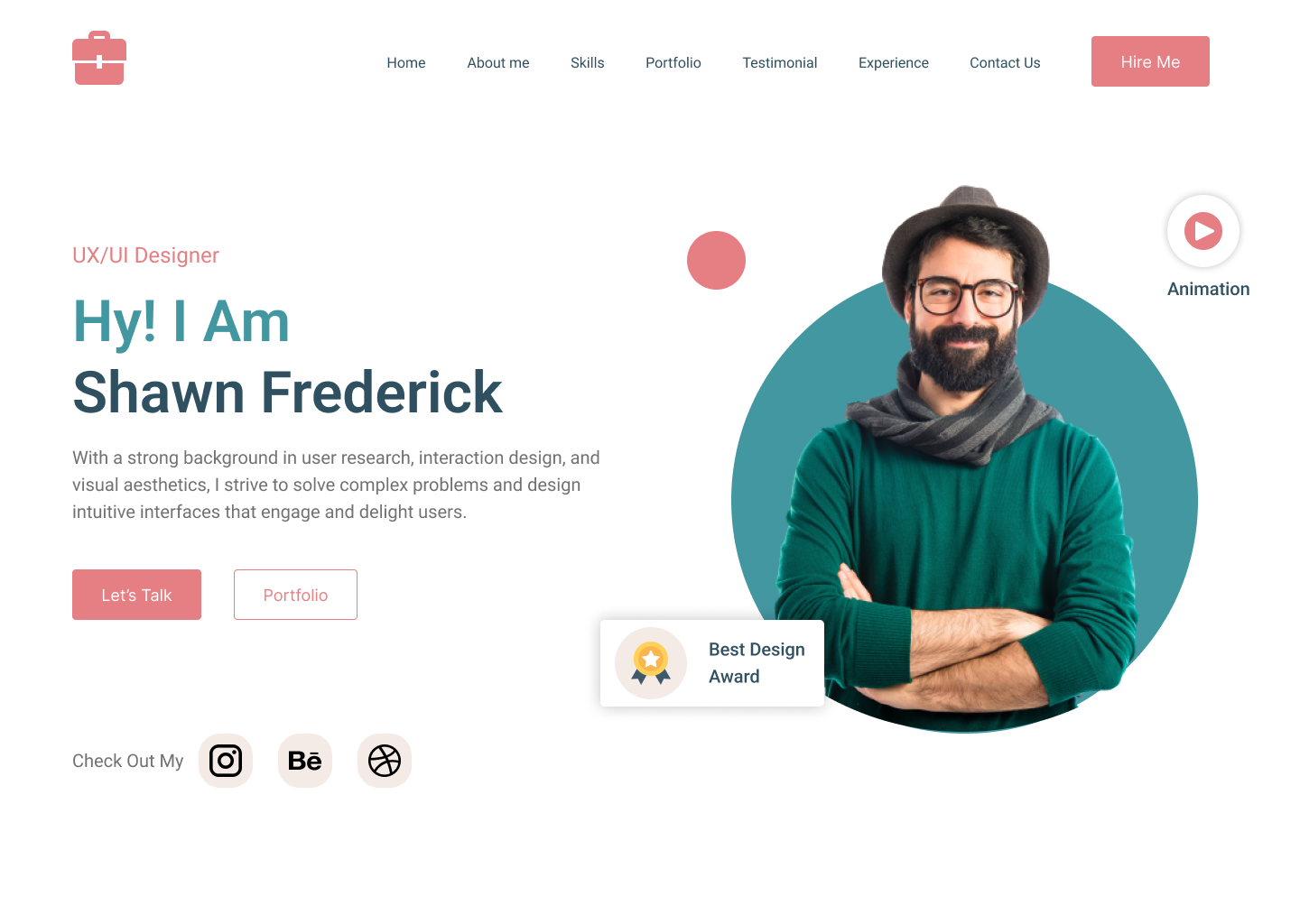 Personal Portfolio Website Landing Page by karthik d on Dribbble