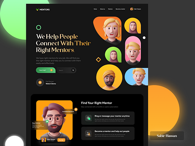 Mentors Landing Page coaching design landing page mentor ui ux