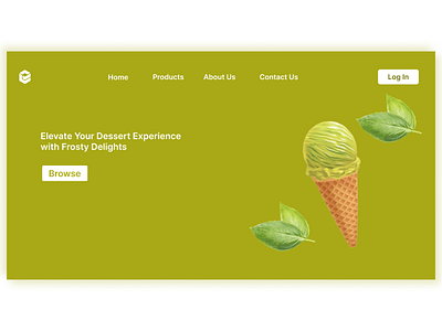 Ice Cream Landing page design ui uiux ux