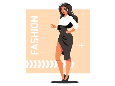 Woman in fashionable dress beautiful beauty dress elegant fashion female girl glamour illustration lady lifestyle model style vector woman