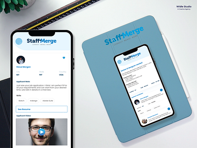 StaffMerge Employer UI - Mobile App Design appdevelopment appuserexperience branding hiringapp hiringnow jobapplication jobsearch jobsearchapp mobileappdesign obseekers recruitmentapp staffmergemobileapp ui userinterfacedesign uxdesign