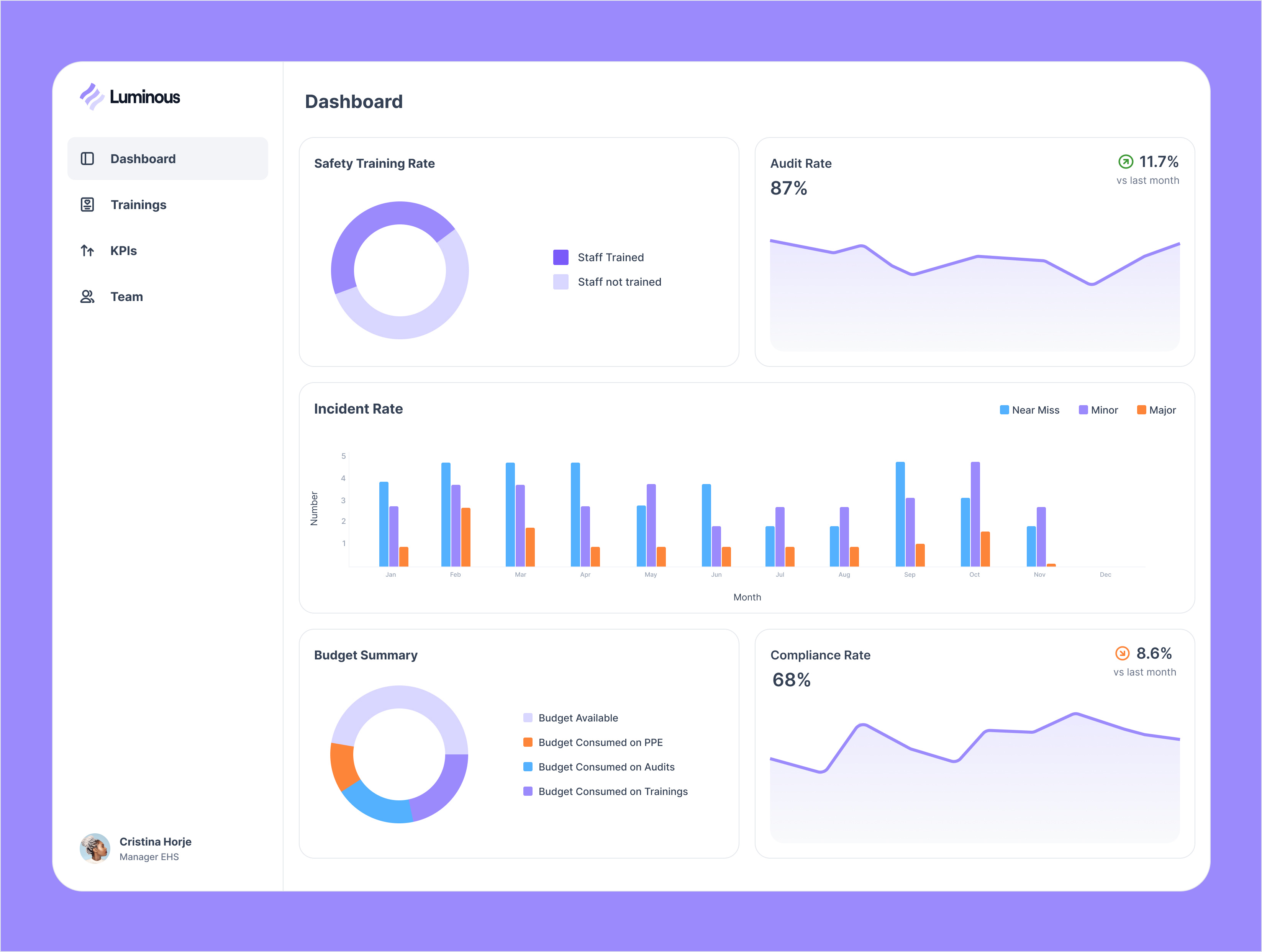 HSE Dashboard UI dashboard hse safety ui