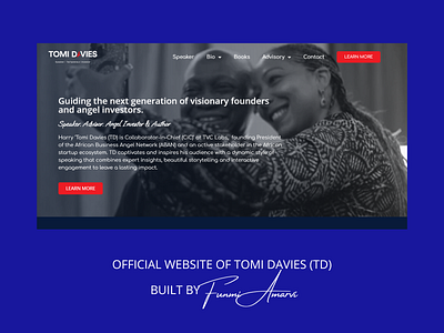 Tomi Davies (TD) Official Website branding copywriting design ui website design website development