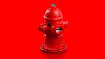 Angry fire-hydrant 3d 3dart 3dmodeling blender design firehydrant hydrant lowpoly photoshop render subdivision substancepainter