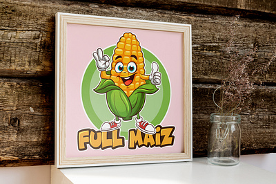 Cartoon logo of happy corn branding cartoon cartoon logo corn cute design etsy fiverr food freelancer graphic design happy illustration mascot typography vector