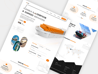 Landing Page Design For Logistics & Transportation Company 🚚 airfreight cargo container delivery delivery service freight home page landing page logistic company logistic website shipment shipping company shipping tracking shipping website storage supply chain transport company uiux web design website