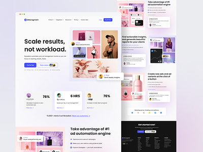 Ad Management Landing Page ad management ad management landing page agency app design design dribbble landing page landing page design professional landing page ui uiux web design website design