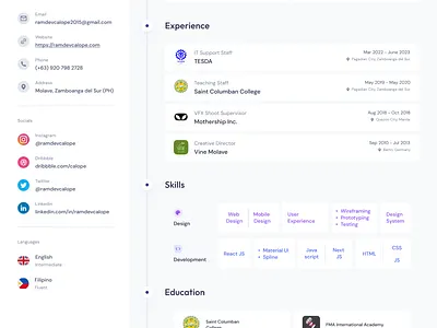 CV/Resume branding design graphic design ui