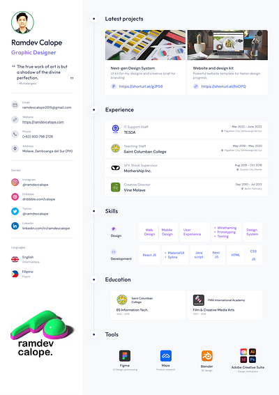 CV/Resume branding design graphic design ui