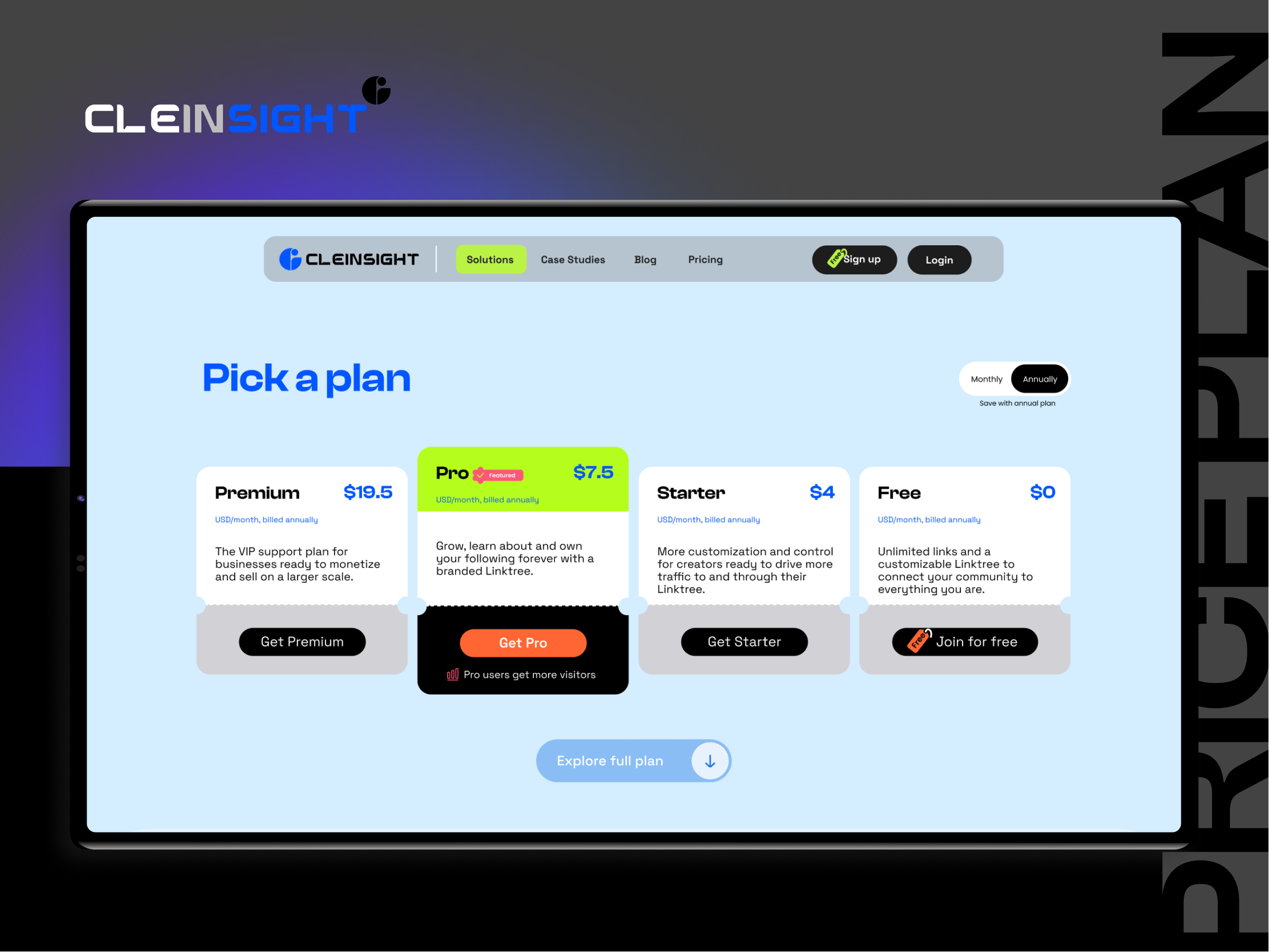 Cleinsight_Price, Blog page design responsive ui ux web design website