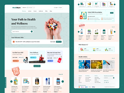 Pharmacy Website Landing Page design doctor drug store health landing page medical medical care online shop pharma store pharmaceutical ui uidesign uiux ux web development website website design