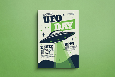 UFO Day Flyer Design animation branding design flat design flyer graphic design illustration logo mockup ui