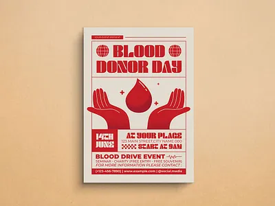 Blood Donor Day Flyer Design 2d animation branding design flat design flyer graphic design illustration logo mockup template ui