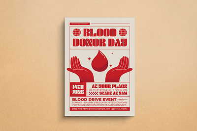 Blood Donor Day Flyer Design 2d animation branding design flat design flyer graphic design illustration logo mockup template ui