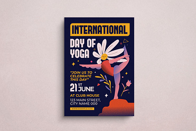 Yoga Flyer Design 2d animation branding design flat design flyer graphic design illustration logo mockup template ui