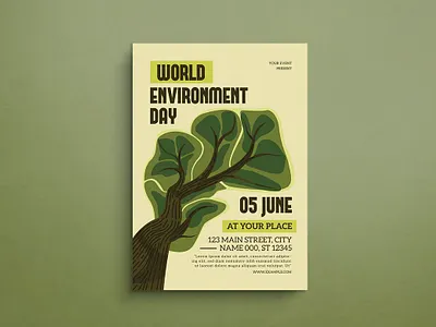 World Environment Flyer Design 2d animation branding design flat design flyer graphic design illustration logo mockup template ui