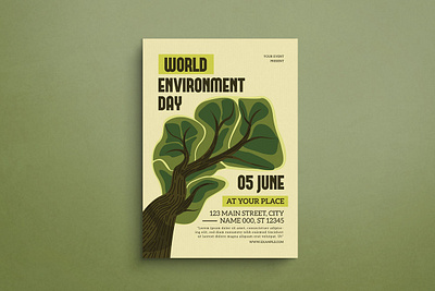 World Environment Flyer Design 2d animation branding design flat design flyer graphic design illustration logo mockup template ui