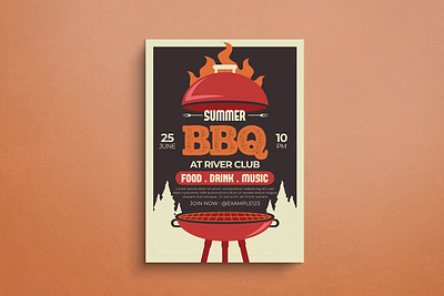Summer BBQ Flyer Design 2d animation branding design flat design flyer graphic design illustration logo mockup template ui