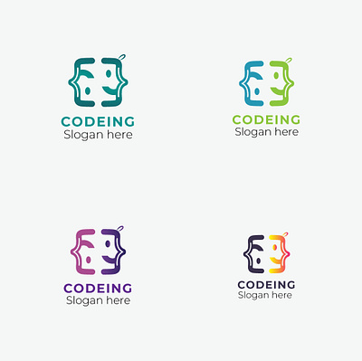 Codeing logo design brand identity codelogo gradientlogo graphic design logoconcept logoprocess
