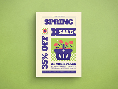 Spring Sale Flyer Design 2d animation branding design flat design flyer graphic design illustration logo mockup template ui